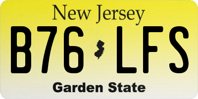 NJ license plate B76LFS