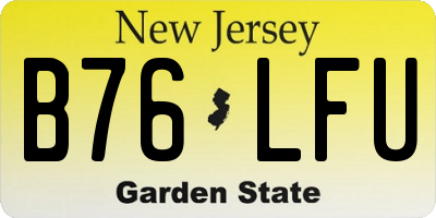 NJ license plate B76LFU