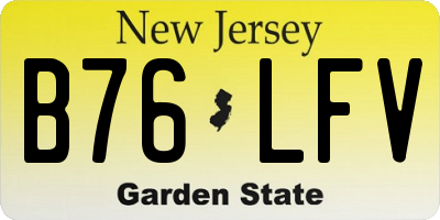 NJ license plate B76LFV