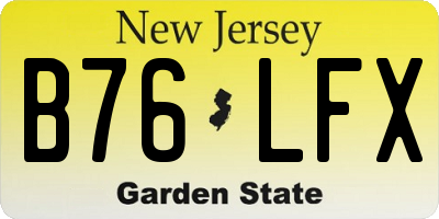 NJ license plate B76LFX