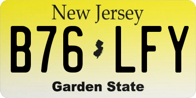 NJ license plate B76LFY