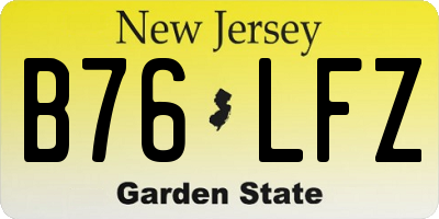 NJ license plate B76LFZ