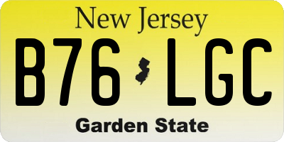 NJ license plate B76LGC