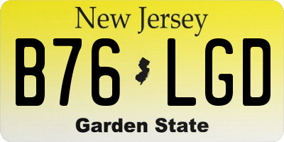 NJ license plate B76LGD
