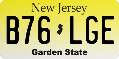 NJ license plate B76LGE