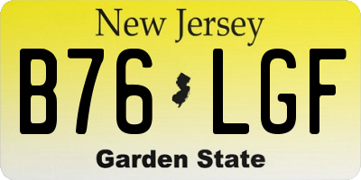 NJ license plate B76LGF