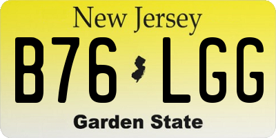 NJ license plate B76LGG