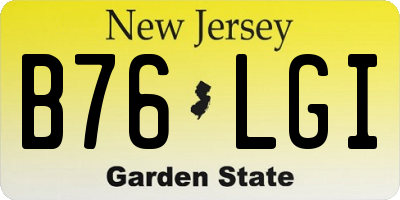 NJ license plate B76LGI