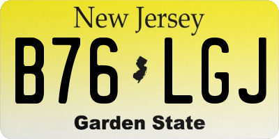 NJ license plate B76LGJ