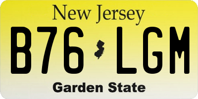 NJ license plate B76LGM