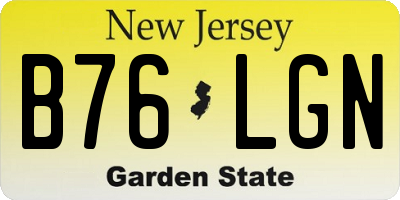 NJ license plate B76LGN