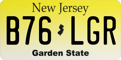 NJ license plate B76LGR