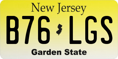 NJ license plate B76LGS
