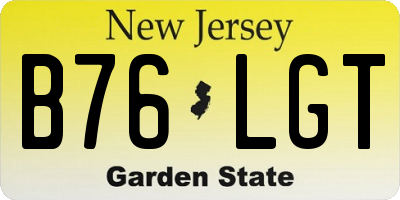 NJ license plate B76LGT