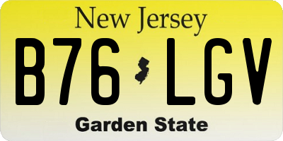 NJ license plate B76LGV