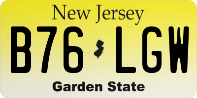 NJ license plate B76LGW