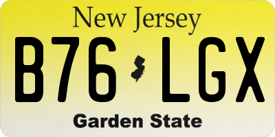 NJ license plate B76LGX