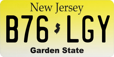 NJ license plate B76LGY