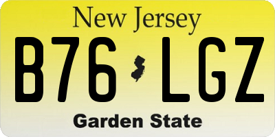 NJ license plate B76LGZ