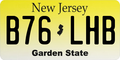 NJ license plate B76LHB