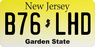 NJ license plate B76LHD