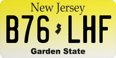 NJ license plate B76LHF
