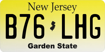 NJ license plate B76LHG
