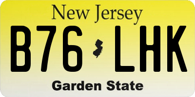 NJ license plate B76LHK
