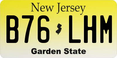 NJ license plate B76LHM