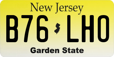 NJ license plate B76LHO