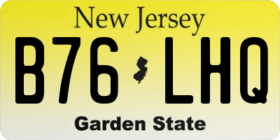 NJ license plate B76LHQ