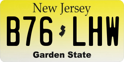NJ license plate B76LHW