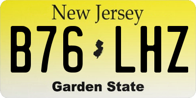 NJ license plate B76LHZ