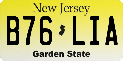 NJ license plate B76LIA