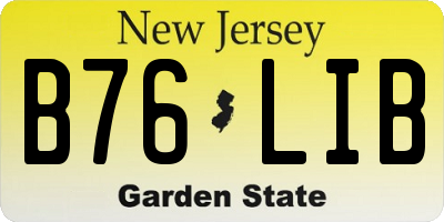 NJ license plate B76LIB