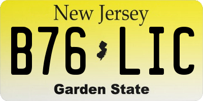 NJ license plate B76LIC