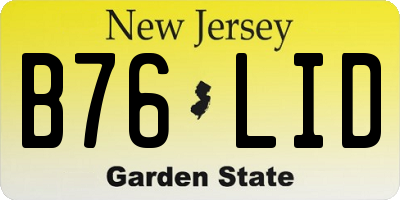 NJ license plate B76LID