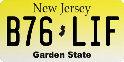 NJ license plate B76LIF