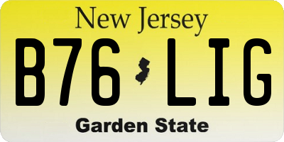 NJ license plate B76LIG