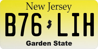NJ license plate B76LIH