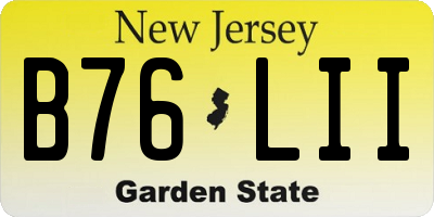NJ license plate B76LII