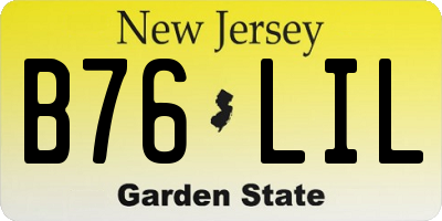 NJ license plate B76LIL