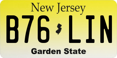 NJ license plate B76LIN