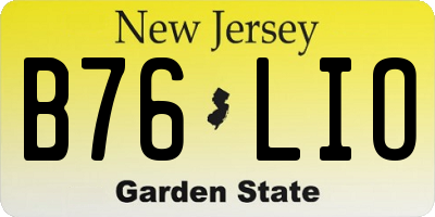 NJ license plate B76LIO