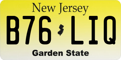 NJ license plate B76LIQ