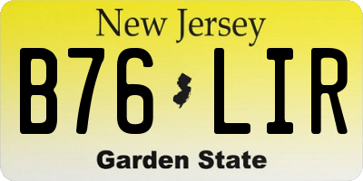 NJ license plate B76LIR