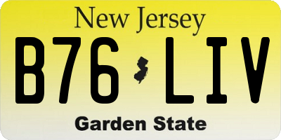 NJ license plate B76LIV