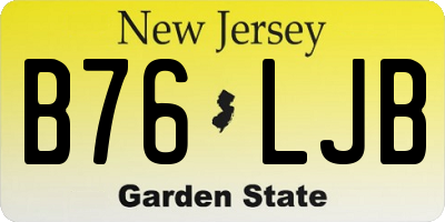 NJ license plate B76LJB