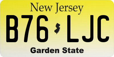 NJ license plate B76LJC