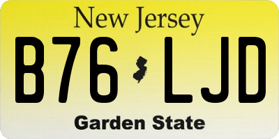 NJ license plate B76LJD